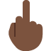 🖕🏿 middle finger: dark skin tone display on Twitter